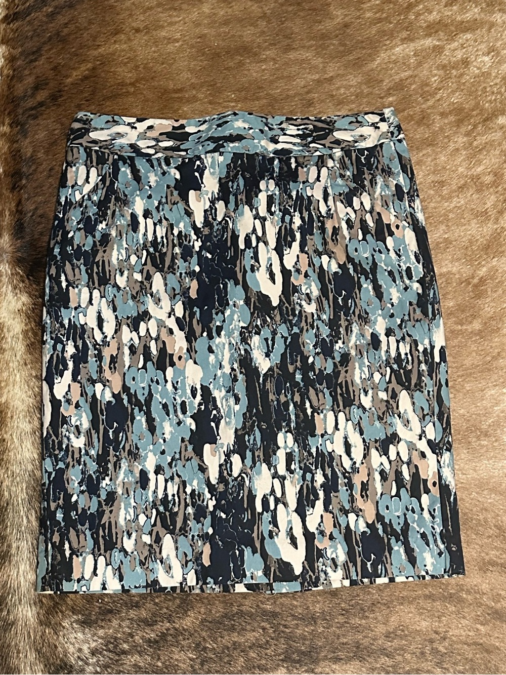 Ann Taylor Blue/Black  Multi-Color Pencil Skirt Size 6
